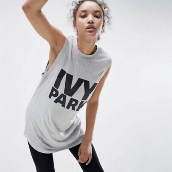 IVY PARK Tops - Ivy Park Grey Oversized Muscle Tank